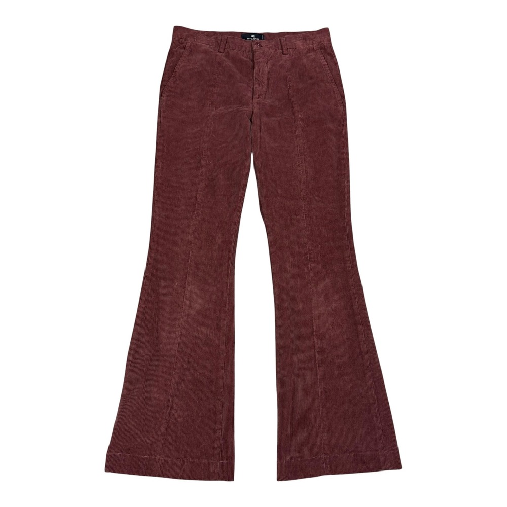 Etro Milano Burgundy Italy Made Flared Corduroy Pants Women's 42 (Fits 30x29.5)